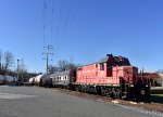 Now its GP7u # 23s leads the Polar Express train east toward the S. Jefferson Road Grade Crossing